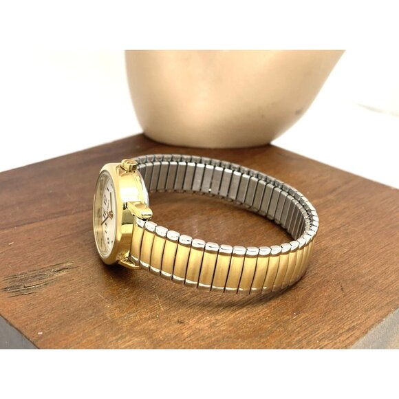 Timex Women's Watch T2H491 Indiglo Quartz Two Tone White Dial Expansion Band - Picture 9 of 14